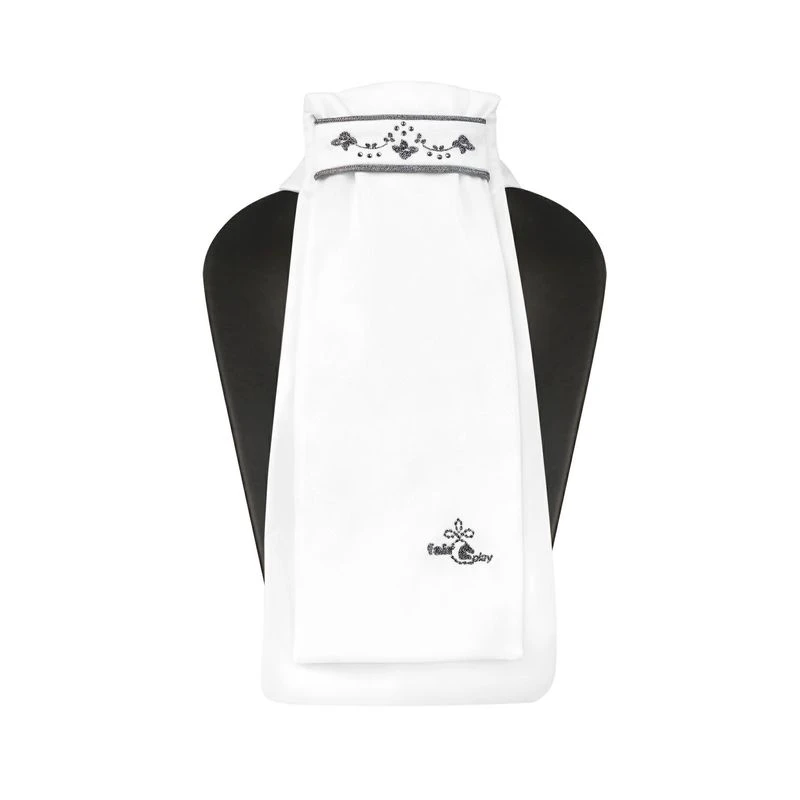 Fair Play Alicia Fleur Ready Tied Stock Tie - White 3 Fair Play Alicia Fleur Ready Tied Stock Tie - White