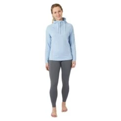 Horze Women's Ira Technical Half Zip Sweatshirt With High Neck - Cashmere Blue 12 Horze Women's Ira Technical Half Zip Sweatshirt With High Neck - Cashmere Blue -Equestrian Supplies 659693 800 800