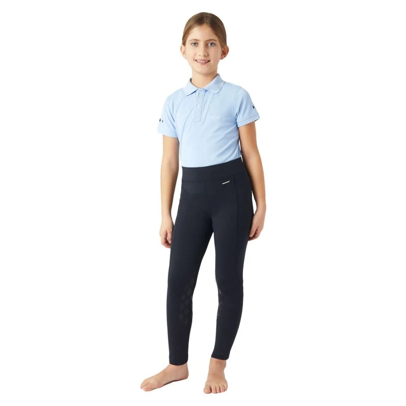 Horze Kids' Yana Knee Patch Tights - Dark Navy 6 Horze Kids' Yana Knee Patch Tights - Dark Navy - Image 4