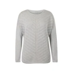 EQL Women's Chevron Pointelle Sweater - Heather Grey -Equestrian Supplies 669734 800 800