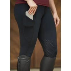 Kerrits Women's Free Style Knee Patch Pocket Tights - Black Solid -Equestrian Supplies 681152 800 800