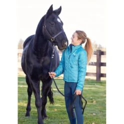 Kerrits Kids' Pony Tracks Reversible Quilted Jacket - Ink Run Free/Peacock -Equestrian Supplies 682767 800 800