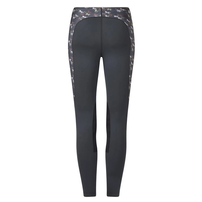 Kerrits Kids' Knee Patch Performance Tights - Black/Black Mini Run Free 4 Kerrits Kids' Knee Patch Performance Tights - Black/Black Mini Run Free - Image 2