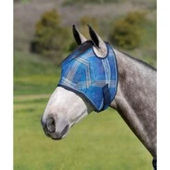 Kensington Fly Mask W/Web Trim & Dual Ear Holes - Kentucky Blue
