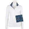 RJ Classics Women's Maddie 37.5 Show Shirt - White/Green Meadow -Equestrian Supplies 691212 800 800