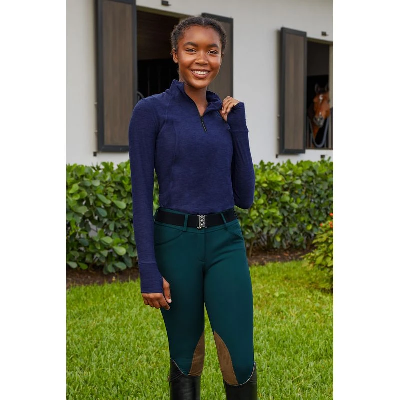 RJ Classics Women's Logan Zip Tech Shirt - Twilight Blue Heather 4 RJ Classics Women's Logan Zip Tech Shirt - Twilight Blue Heather - Image 2