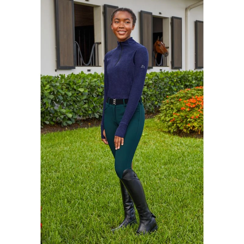 RJ Classics Women's Logan Zip Tech Shirt - Twilight Blue Heather 5 RJ Classics Women's Logan Zip Tech Shirt - Twilight Blue Heather - Image 3