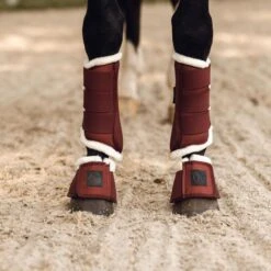 Horze Terrazzo Bell Boots With Fleece - Smoked Paprika -Equestrian Supplies 695482 800 800