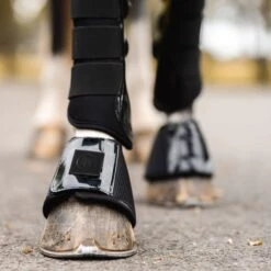 Horze Smoky Twilight Air Mesh Bell Boots - Caviar Black -Equestrian Supplies 696978 800 800