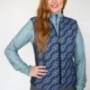Romfh Women's Hampton Quilted Vest - Vintage Navy Bit Floret -Equestrian Supplies 697870 800 800