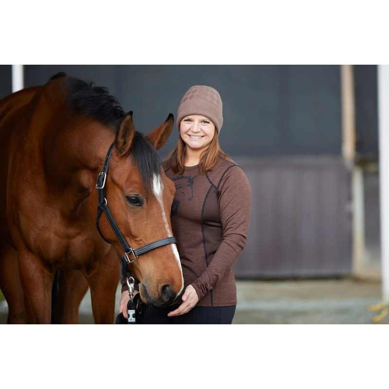 Kerrits Mane Tame Knit Hat - Latte Heather 4 Kerrits Mane Tame Knit Hat - Latte Heather - Image 2