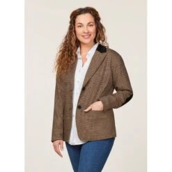 EQL Women's Chelsea Houndstooth Plaid Blazer - Camel/Black 11 EQL Women's Chelsea Houndstooth Plaid Blazer - Camel/Black -Equestrian Supplies 700397 800 800