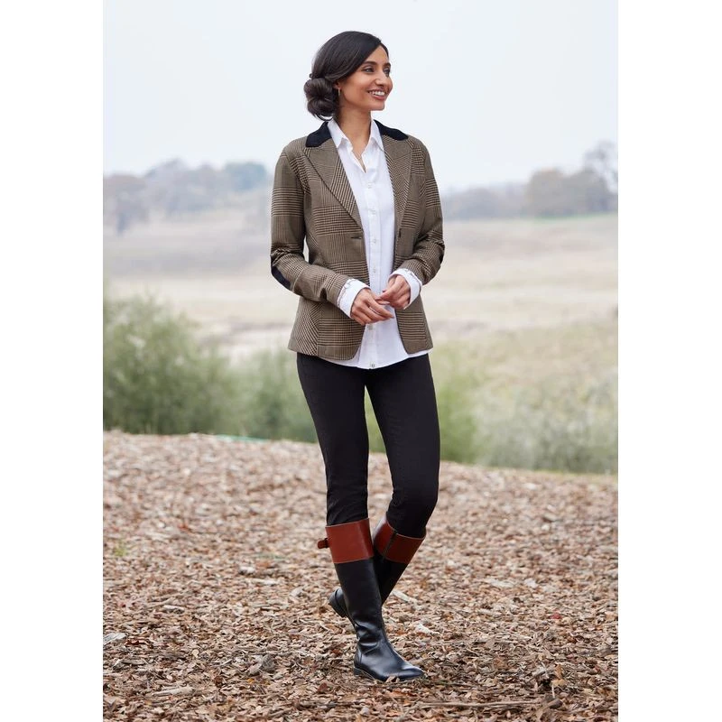 EQL Women's Chelsea Houndstooth Plaid Blazer - Camel/Black 8 EQL Women's Chelsea Houndstooth Plaid Blazer - Camel/Black - Image 6