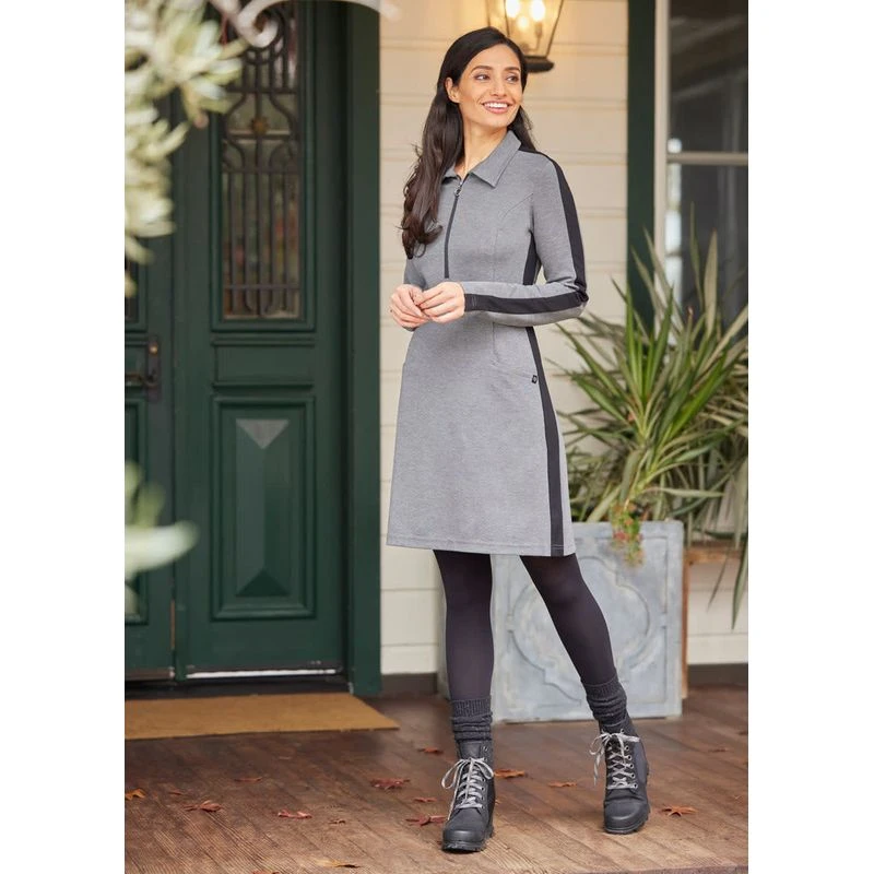 EQL Women's Ascent Ponte Tunic Dress - Charcoal Heather 7 EQL Women's Ascent Ponte Tunic Dress - Charcoal Heather - Image 5