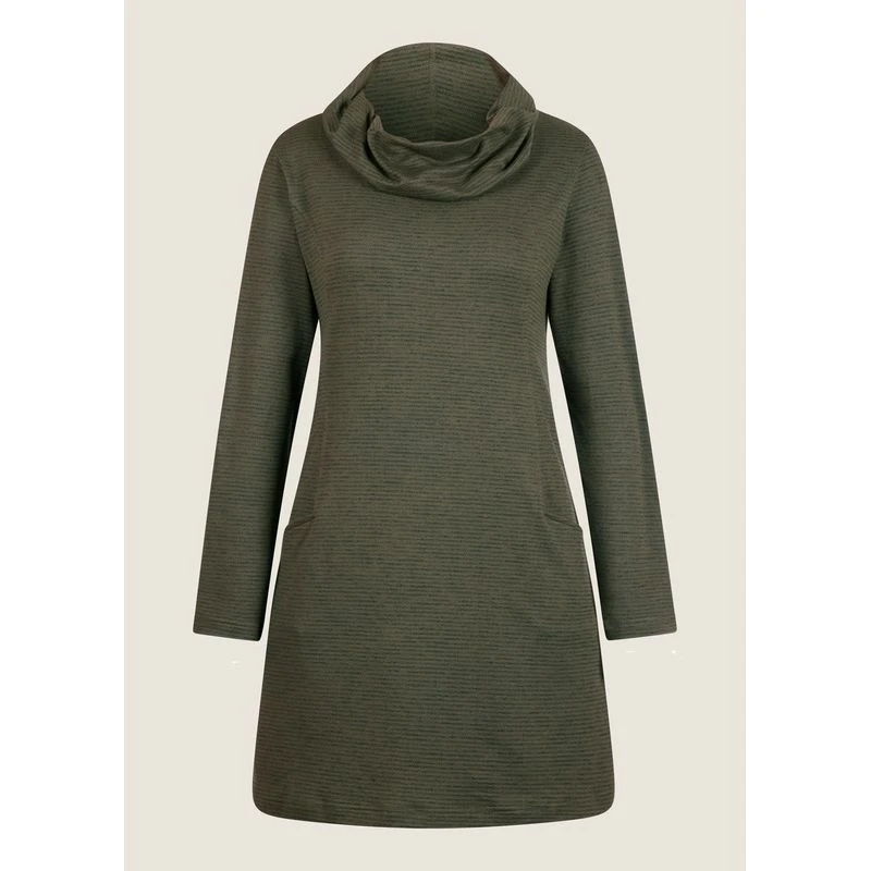 EQL Women's Textured Cowl Neck Dress - Evergreen 3 EQL Women's Textured Cowl Neck Dress - Evergreen