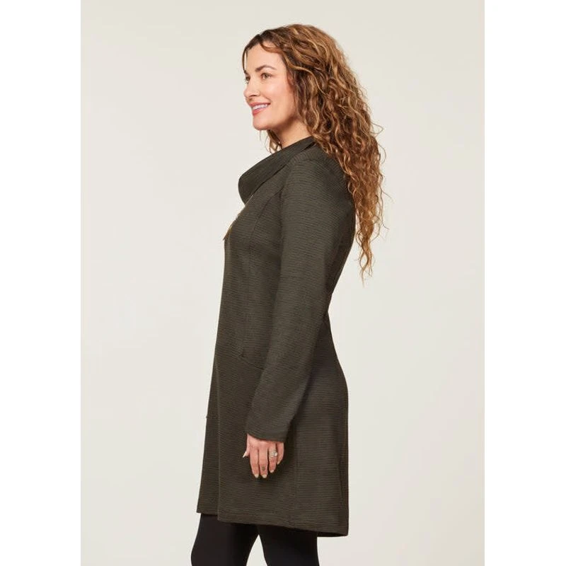 EQL Women's Textured Cowl Neck Dress - Evergreen 5 EQL Women's Textured Cowl Neck Dress - Evergreen - Image 3