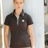 Horseware Women's Luna Fitted Cotton Mesh Polo - Brown -Equestrian Supplies 708312 800 800