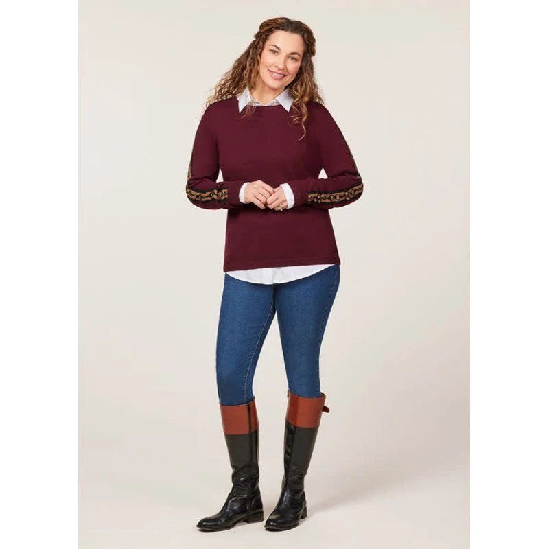 EQL Women's Snaffle Stripe Sweater - Sangria/Black 7 EQL Women's Snaffle Stripe Sweater - Sangria/Black - Image 5