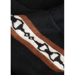 EQL Women's Snaffle Stripe Sweater - Black/Caramel -Equestrian Supplies 711398 800 800