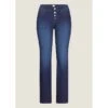 EQL Women's In Motion Button Fly Straight Leg Jeans - Midnight Wash -Equestrian Supplies 711512 800 800