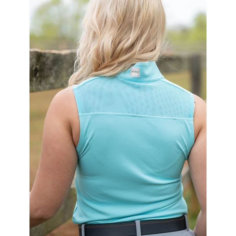 FITS Women's Tori Sleeveless Shirt - Aqua 4 FITS Women's Tori Sleeveless Shirt - Aqua - Image 2